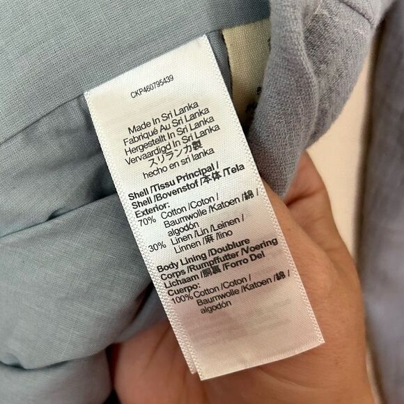 Madewell Sky Blue Window Pane Linen Cotton Blend Relaxed Larsen Blazer SIZE XL - Picture 6 of 11